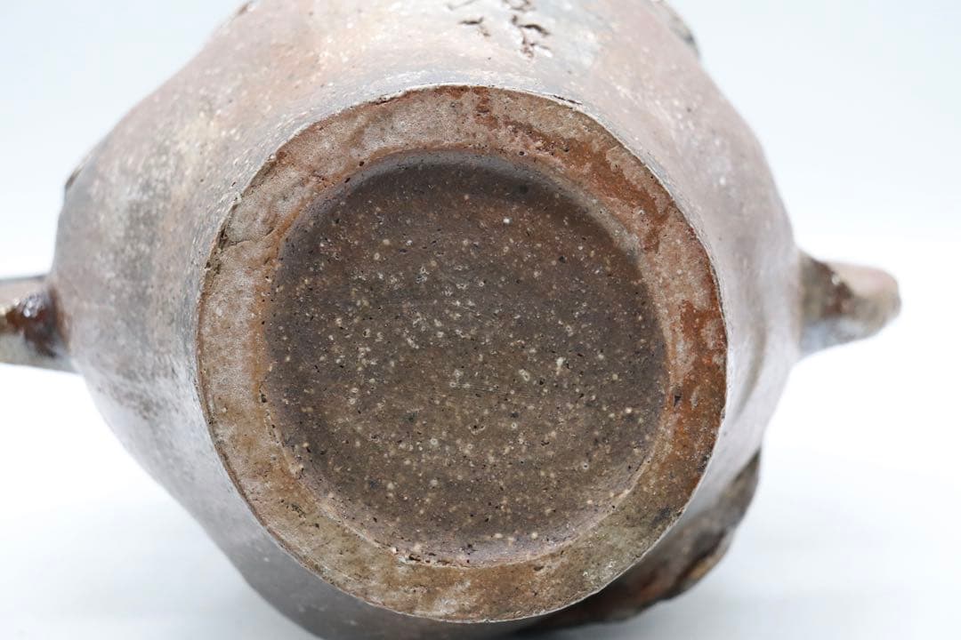 不名作　備前焼　取手付瓶　作家品　共箱　茶道具　送料込み250329