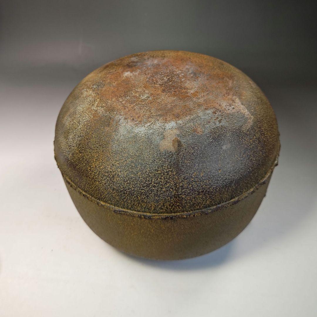 イ761 釜『釜師　橋本辰敏』『阿古陀釜　鉄釜　共箱』釜鐶付　茶道具