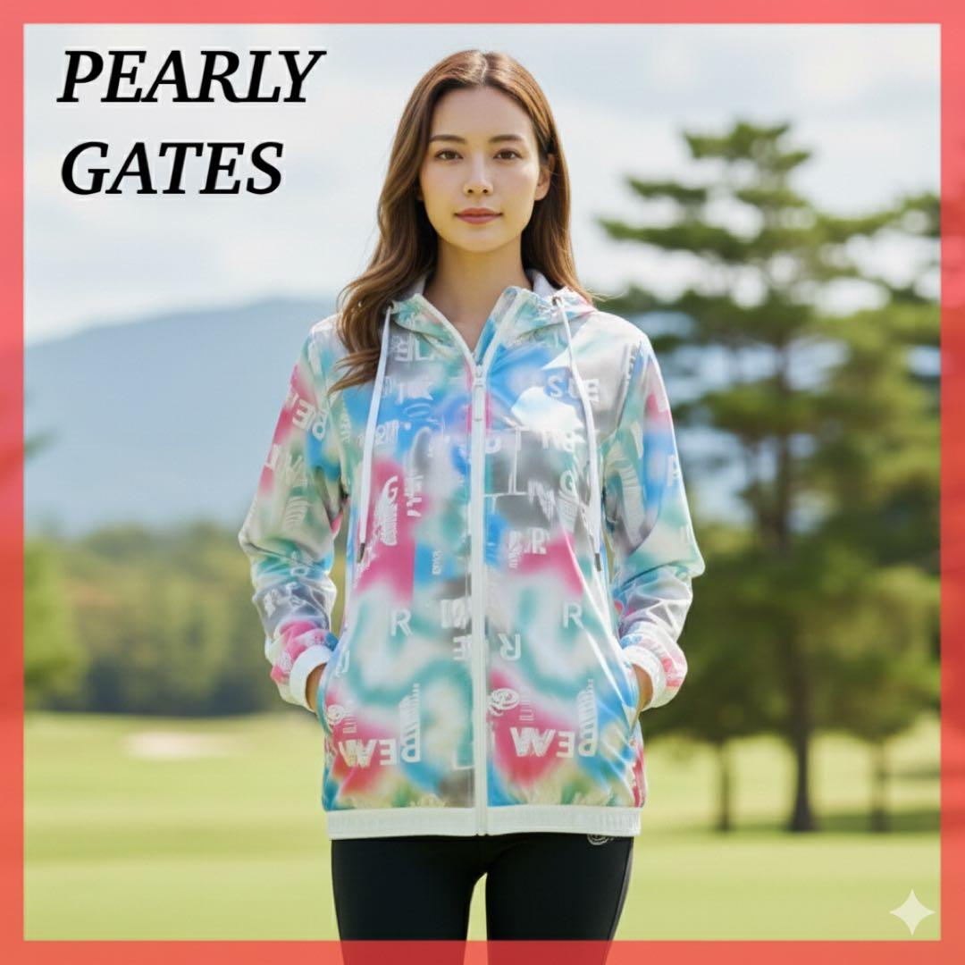 新品タグ付き パーリーゲイツ フード付ジャケット デカロゴ 速乾 ストレッチ