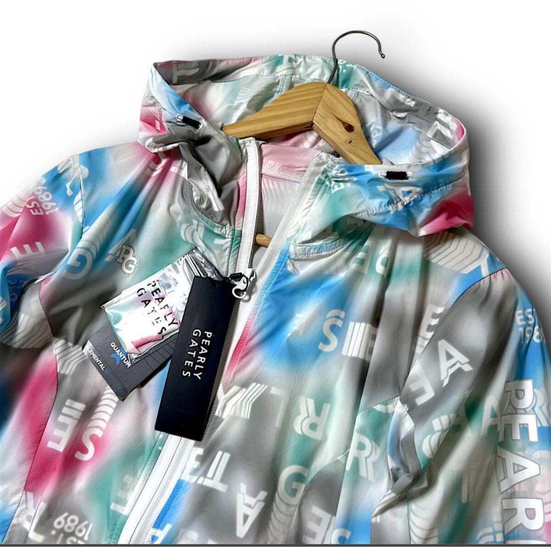 新品タグ付き パーリーゲイツ フード付ジャケット デカロゴ 速乾 ストレッチ