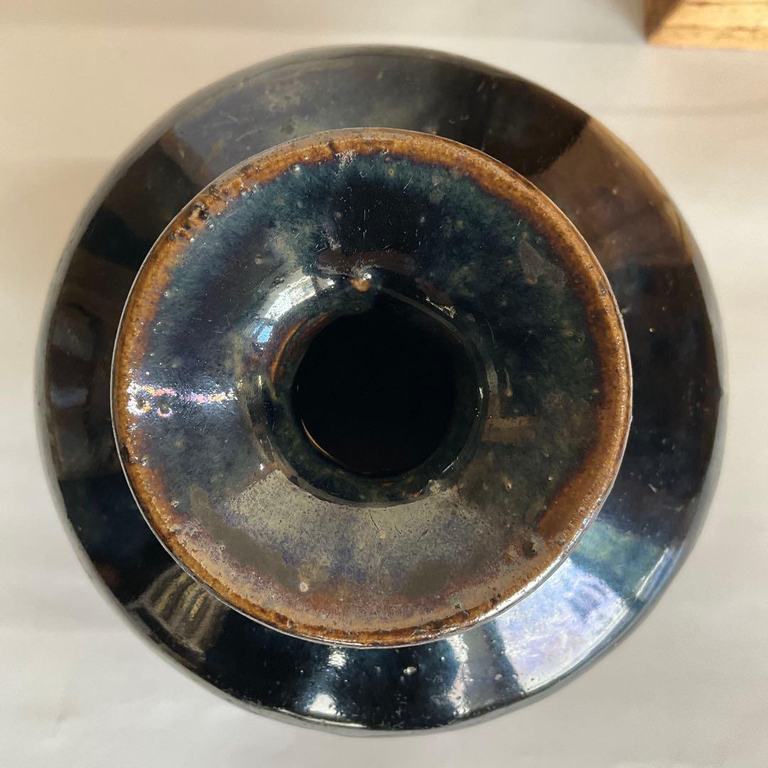 古伊万里　瑠璃釉海鼠壺　江戸時代中期頃