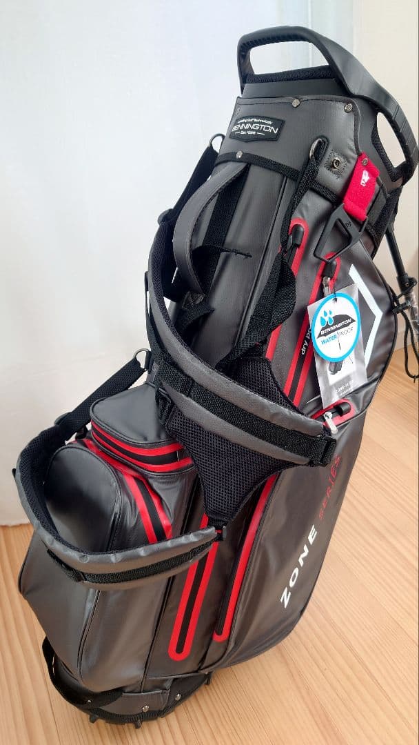 BENNINGTON ZONE ゴルフ・キャディバッグ14分割グレー&レッド新品
