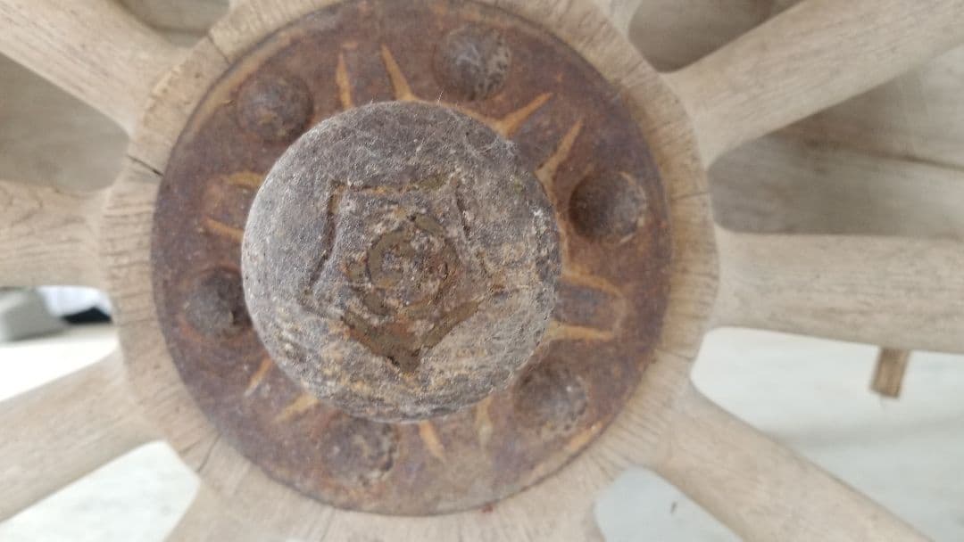 極希少品　文化遺産　美術工芸品　大型　大八車　貴重ナンバー付　大正～昭和　引取