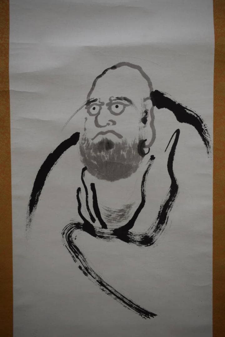 不詳/作者不詳/達磨画賛/布袋屋掛軸HG-497