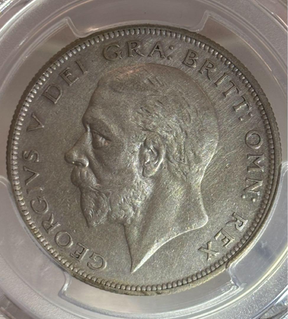 1931年 イギリス ジョージ5世 1/2クラウン銀貨 PCGS認証