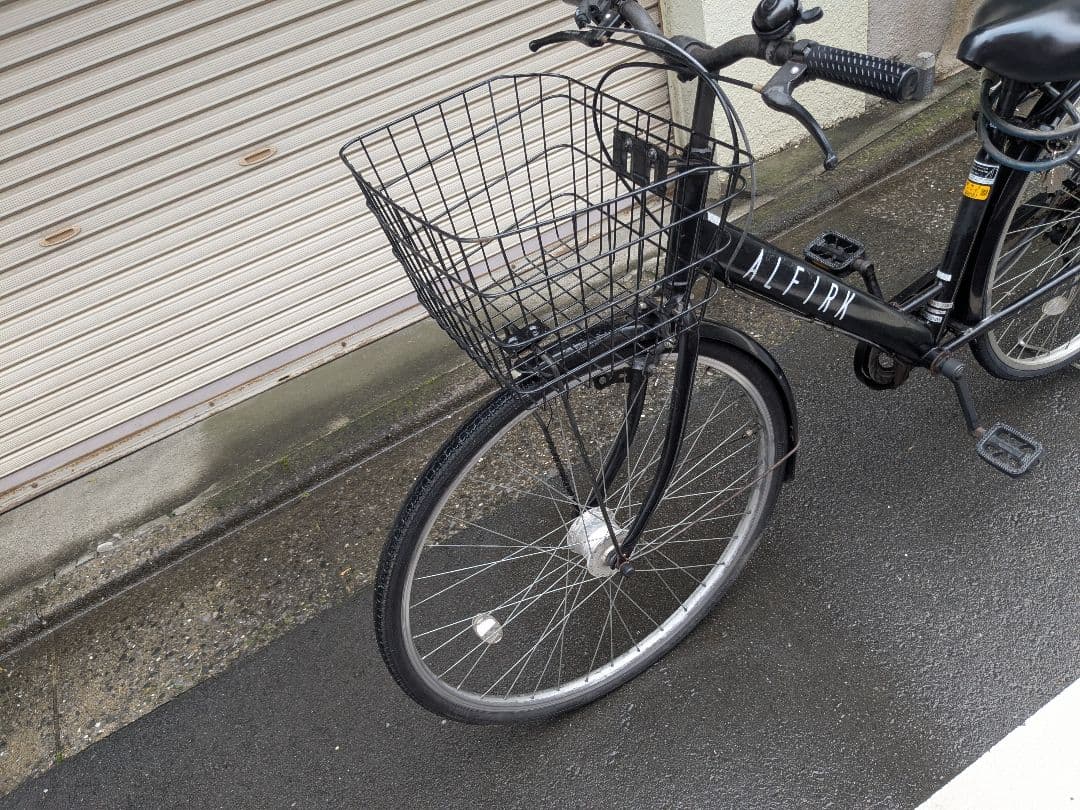 ALFIRK（アルフィルク） シティサイクル ブラック 27インチ カゴ荷台付き