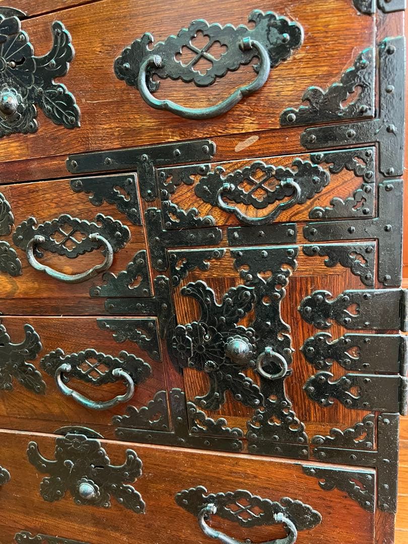 【鍵付き 和箪笥】民芸箪笥 アンティーク調 小型箪笥 収納