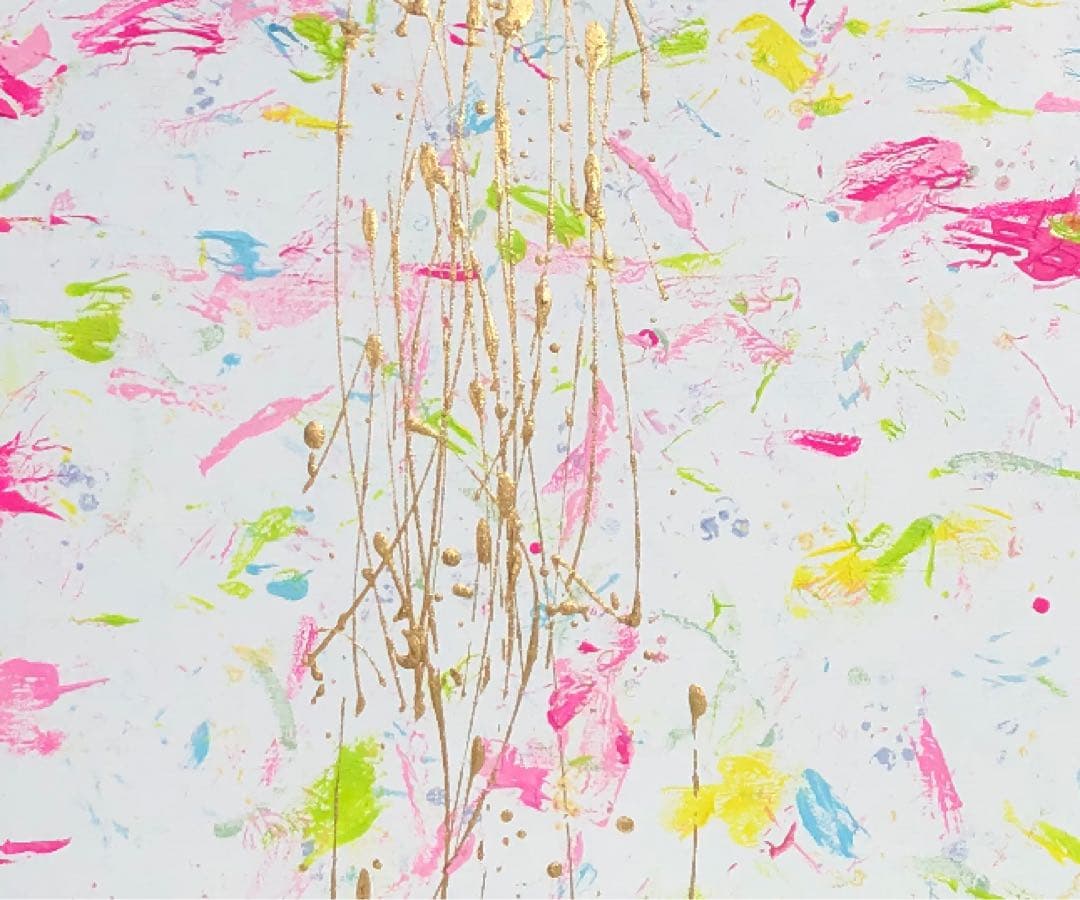 【Risbonum☆】油絵　原画　抽象画　北欧　春　花　ピンク　F12