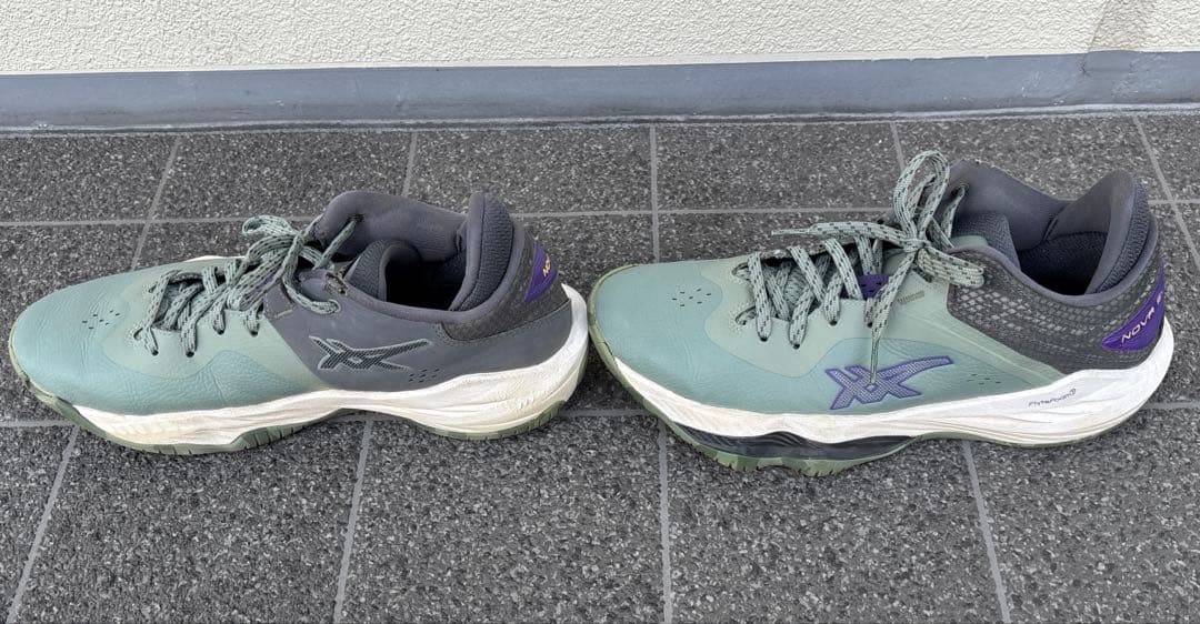 ASICS バスケットボールシューズ グレー/ミントグリーン