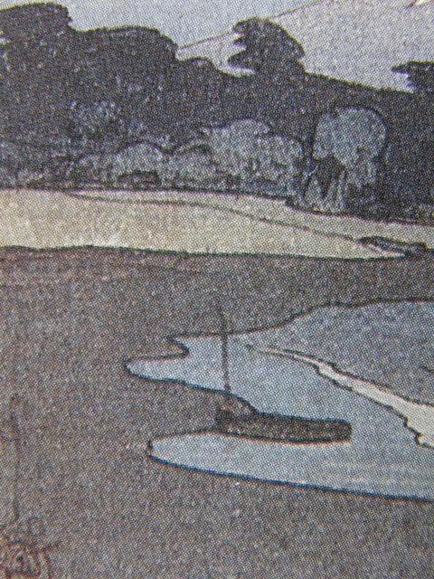 吉田博、ふじさん　夕、希少な額装用画集より、新品高級額装付、状態良好