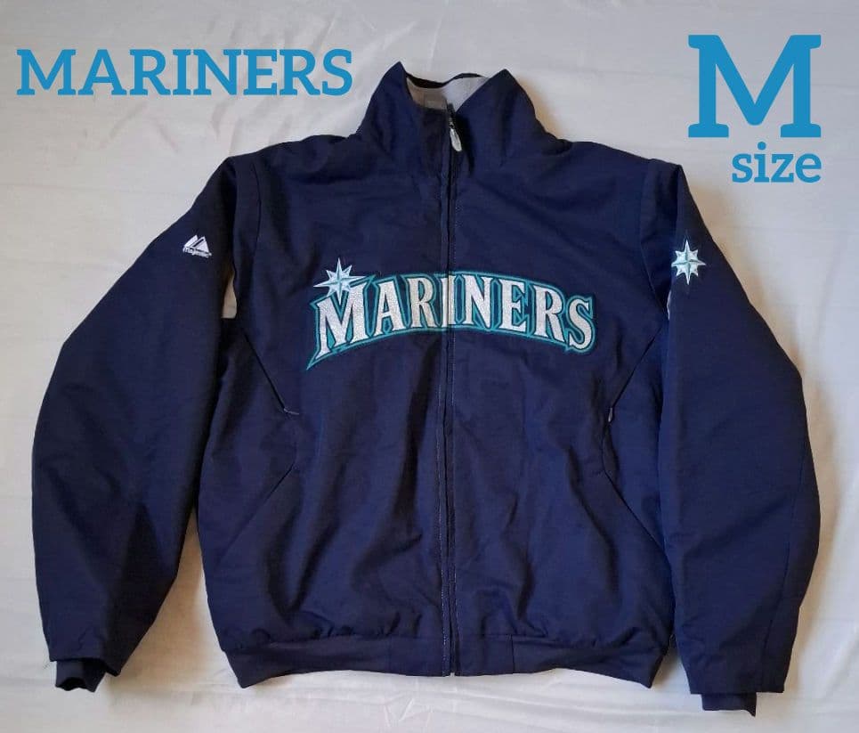 マリナーズ スタジャン MLB Majestic ネイビー 長袖 ジャケット