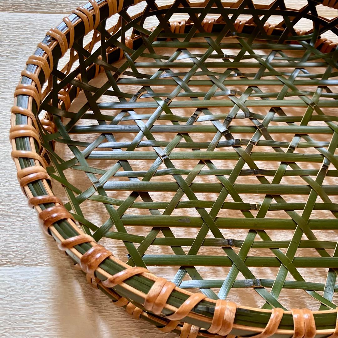 竹籠 盛り籠 青竹 大型 35cm