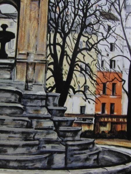 荻須高徳・OGUISS、インオサンの噴水、希少な額装用画集より、新品高級額装付