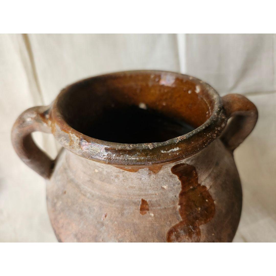 出土品 丸い土器壺 骨董 アンティーク 古道具