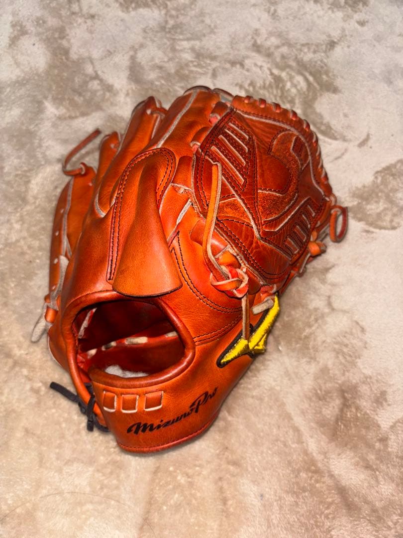 な*と様 ミズノプロ mizunopro 軟式グローブ オレンジ 投手用