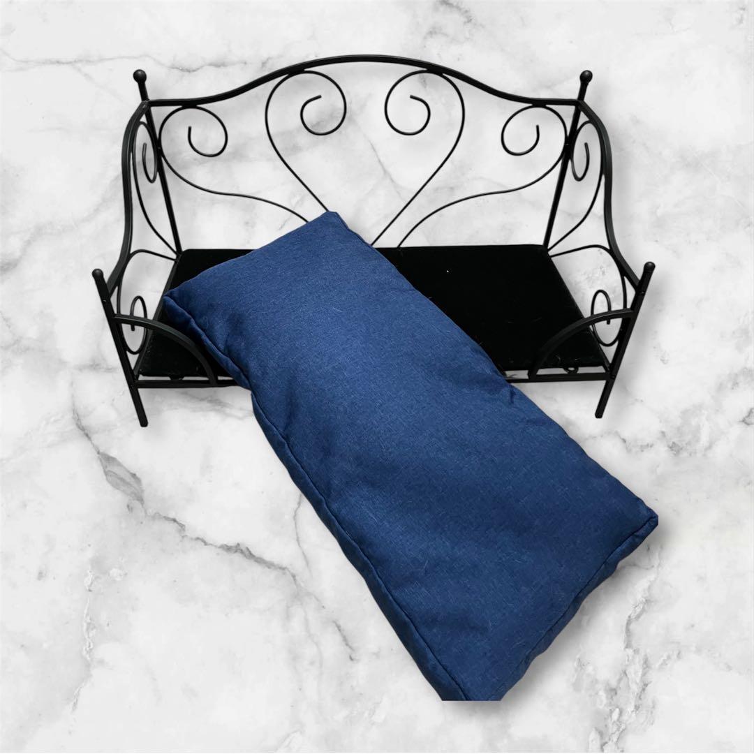 アイアンフレーム ペット ソファ兼ベッド ネイビー