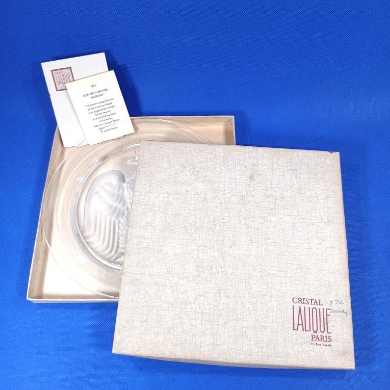 ラリック イーグル 鷲 イヤープレート クリスタルガラス 飾り皿 アンティーク