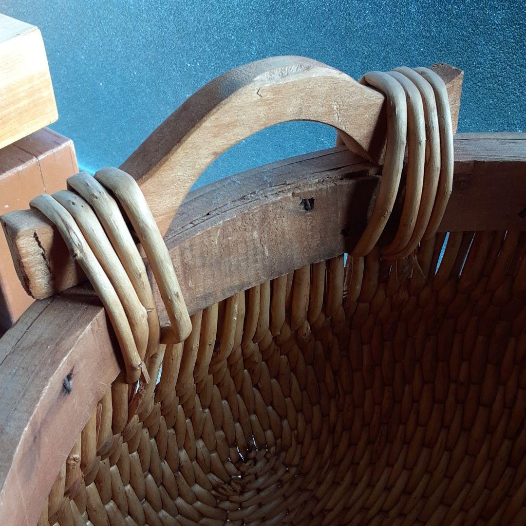 高山工芸　ぽってりした大きなかごバスケット