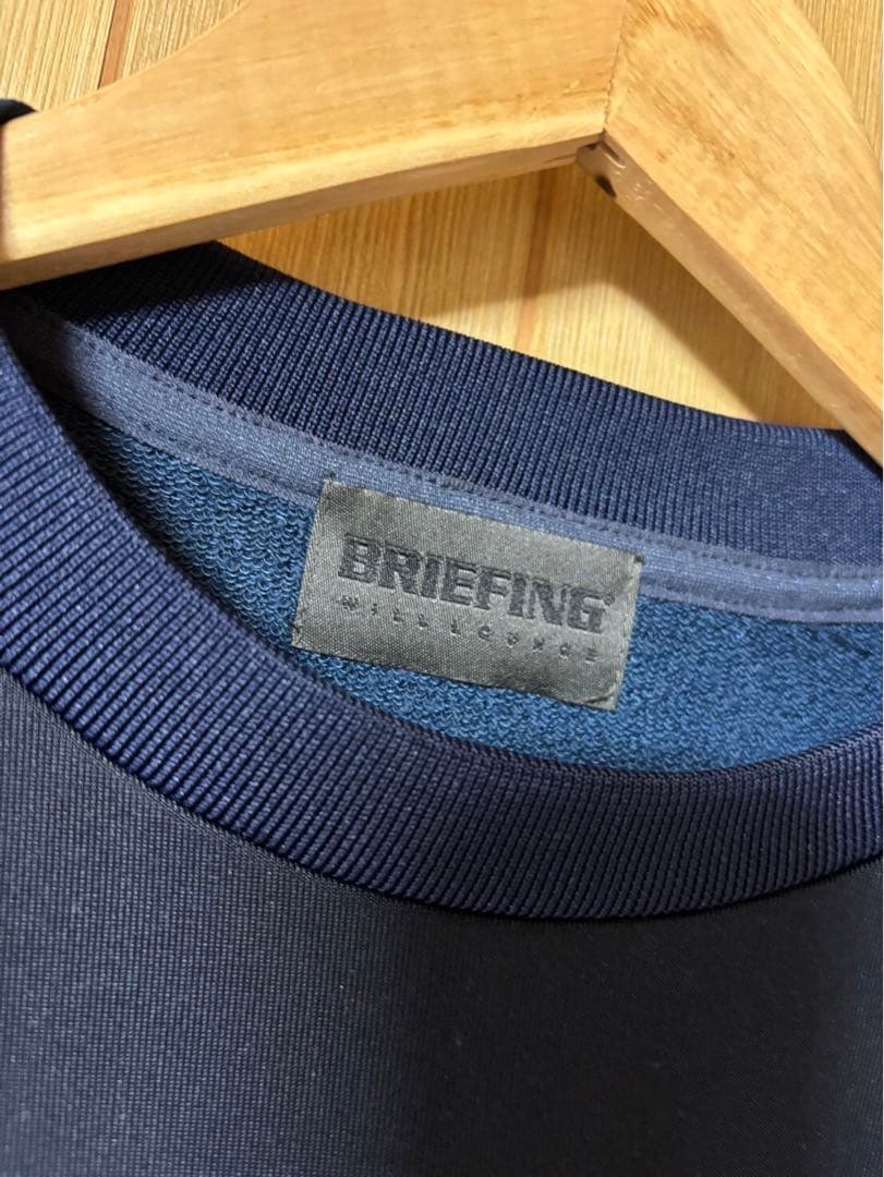 BRIEFING ブリーフィング クルーネック トレーナー L ネイビー