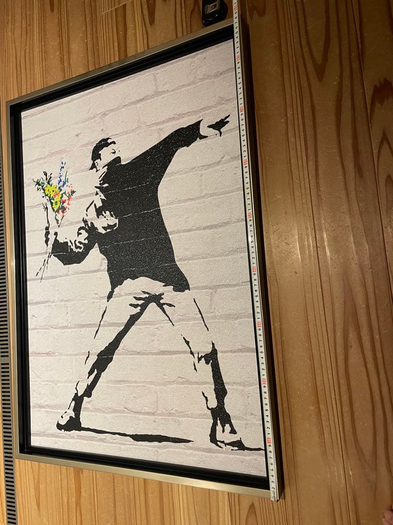 バンクシー　 花束を投げる男 絵画　アート