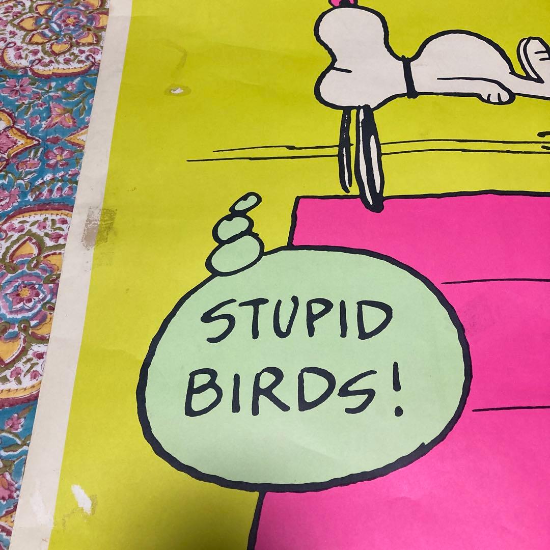 70'sヴィンテージ　ポスター　スヌーピー　STUPID BIRDS ヒッピー