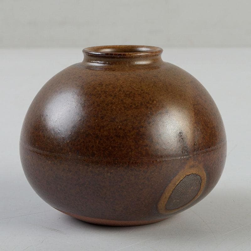 茶道具　笹田（平安）仁史作　大名物　國司茄子写　茶入　共箱　V　9327