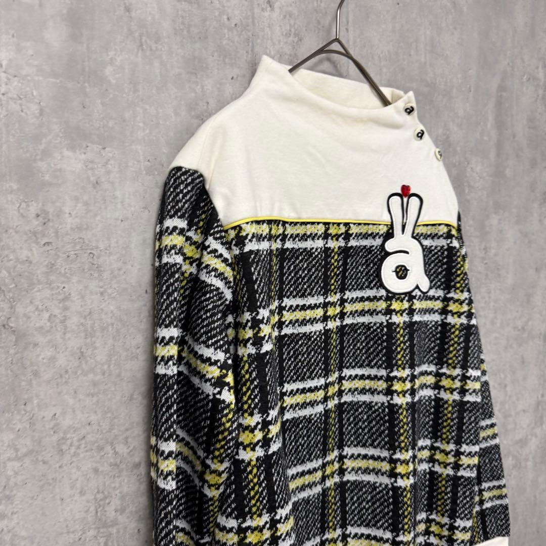 # archivio アルチビオ　ハイネックニット　チェック　ゴルフウェア