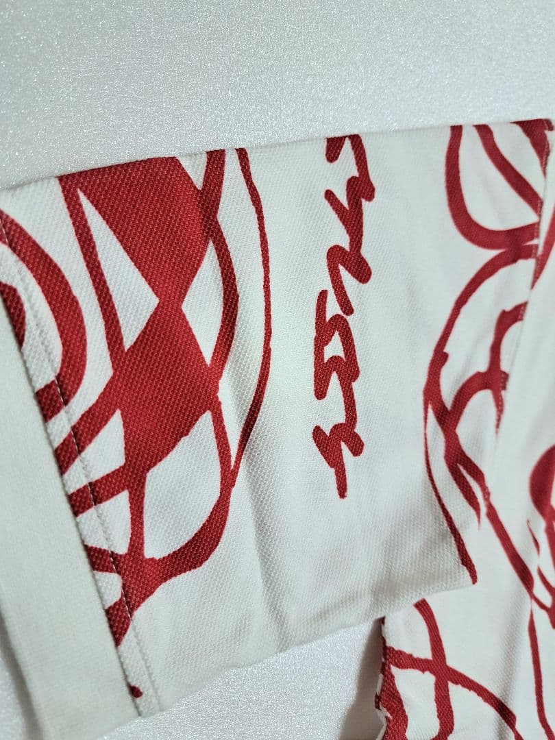 【ゴルフ・S】Stüssy × FL アトミックリング ポロシャツ 白×赤