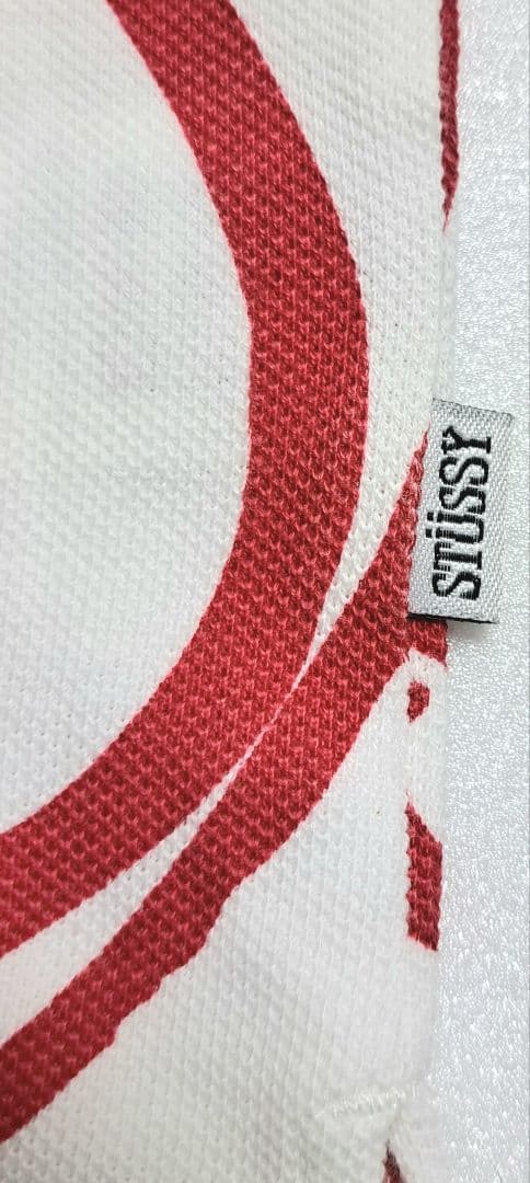 【ゴルフ・S】Stüssy × FL アトミックリング ポロシャツ 白×赤