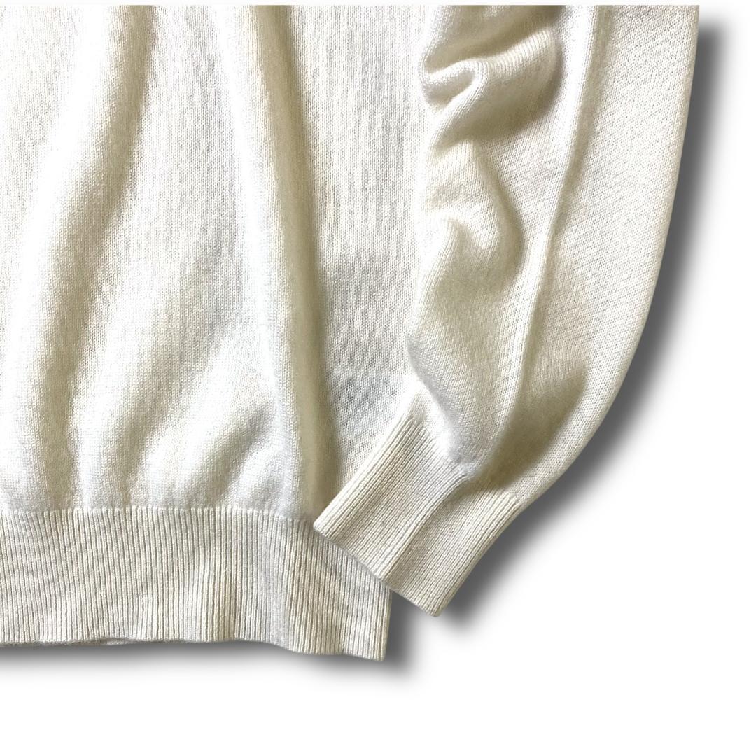 1 パーリーゲイツ 定3.3万 カシミヤ100% ロゴ刺繍 ニット セーター 白