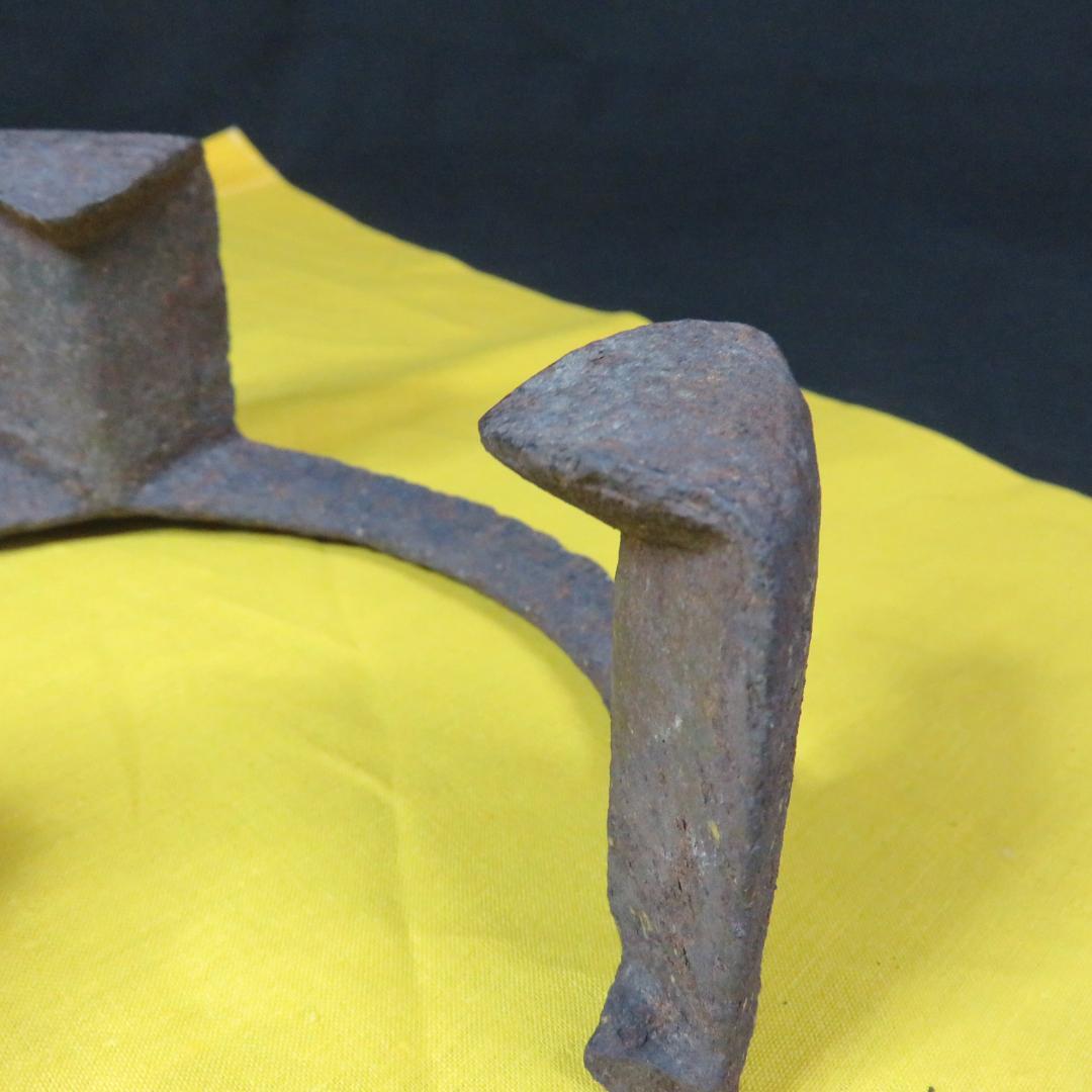 五徳 鬼爪 木箱 共箱 裏書 茶道具 囲炉裏 炉端 鉄瓶に