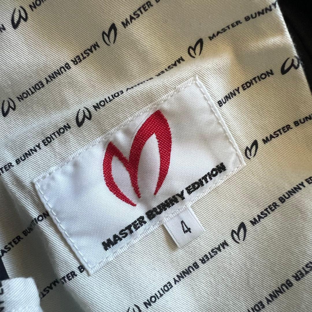 マスターバニーエディション　裾ロゴ　ナイロンパンツ　ゴルフパンツ　メンズ　黒　4