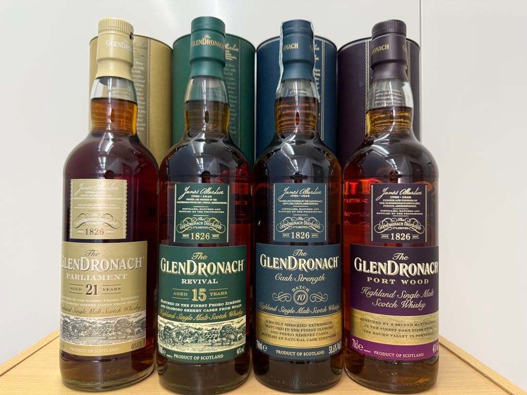 新品未開栓 希少品　グレンドロナック　4本セット　旧ボトル　21年　15年