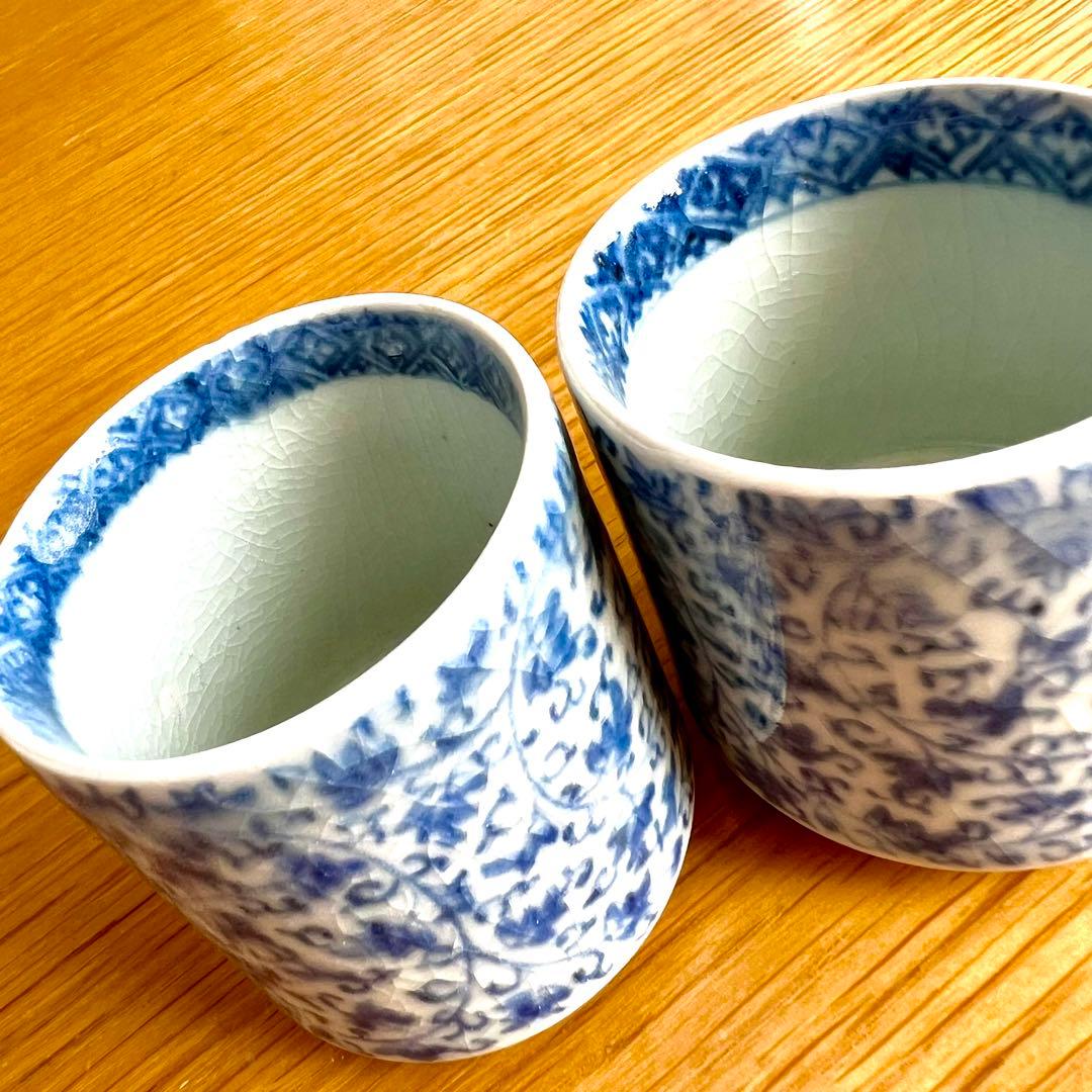 古伊万里　花唐草　猪口　アンティーク