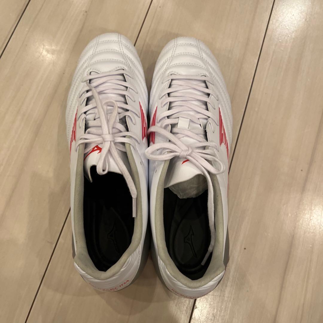 ミズノ　モナルシーダNEO3 PRO ホワイト×レッド　サッカースパイク26㌢