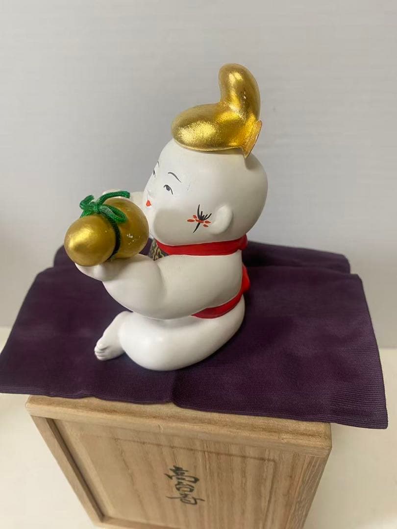 御所人形、京都 島田耕園工房作、陶製、木箱付