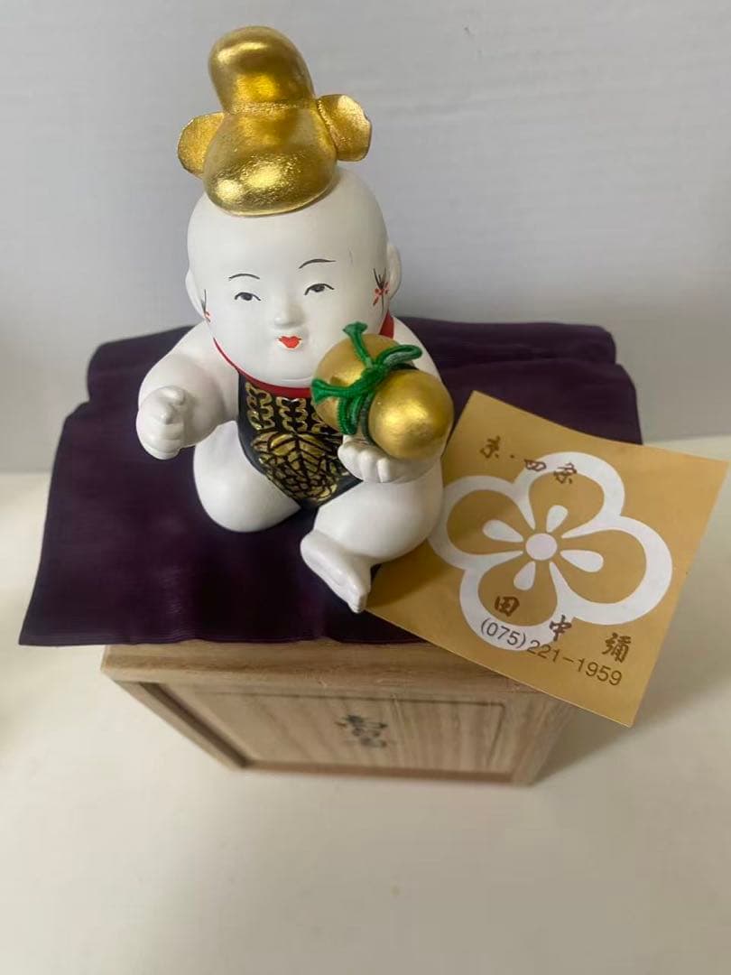 御所人形、京都 島田耕園工房作、陶製、木箱付