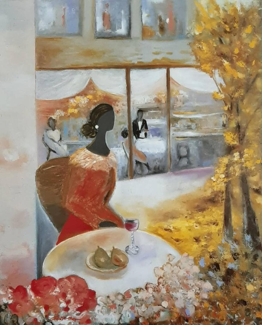 高山彩花、「街」、希少画集の額装画、四季、風景、人気作品