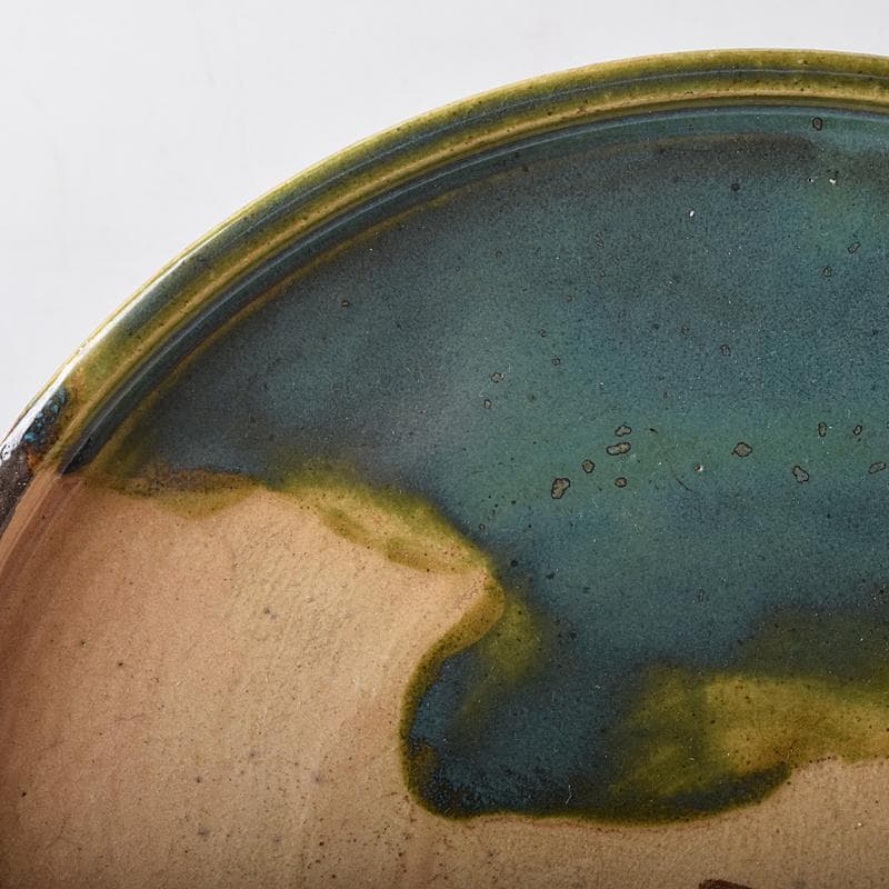 あ 　織部焼　蟹文　平丸皿　共布　黒田陶々庵極め箱　M　R8740B