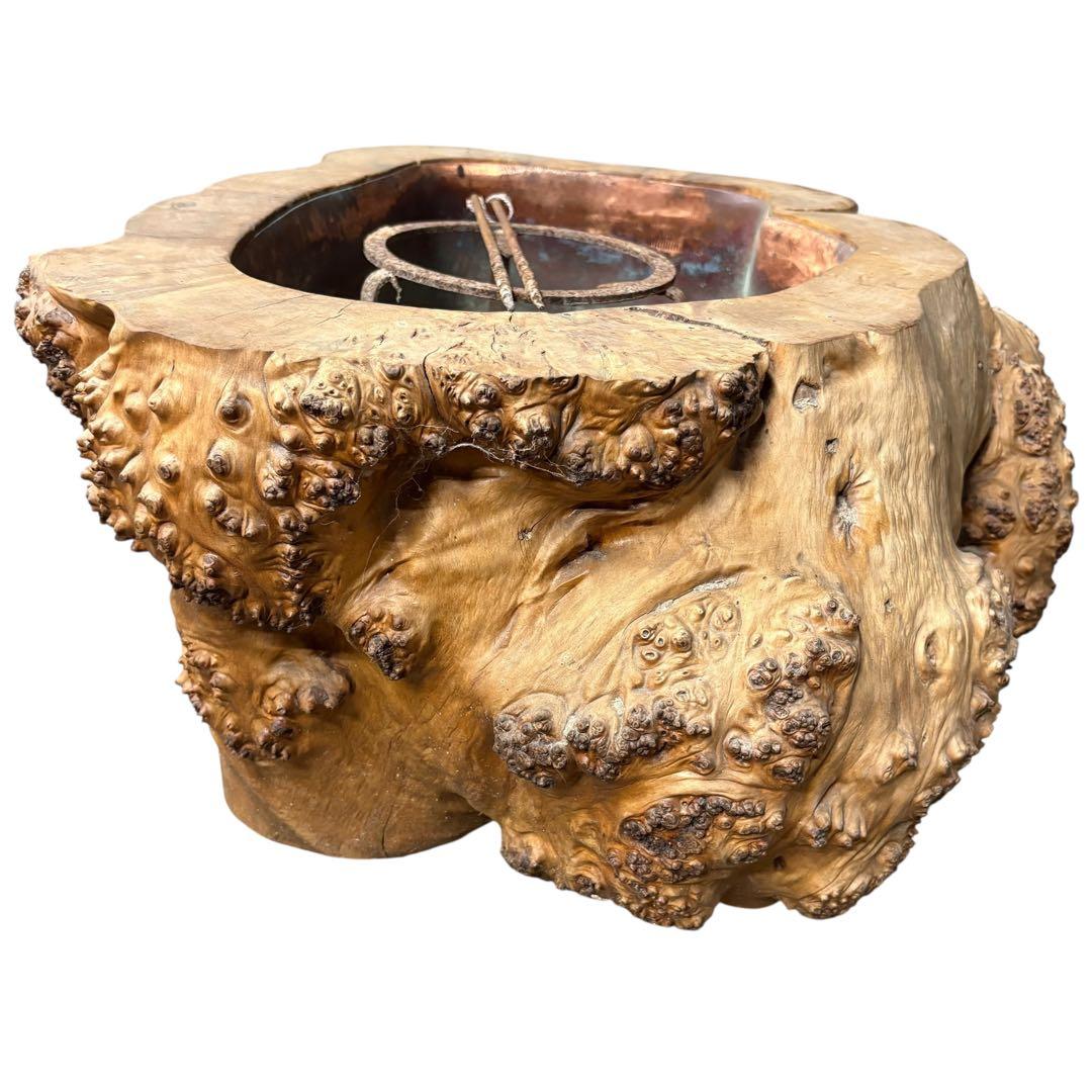 瘤　火鉢　希少　高級　古家具　輪切り　囲炉裏