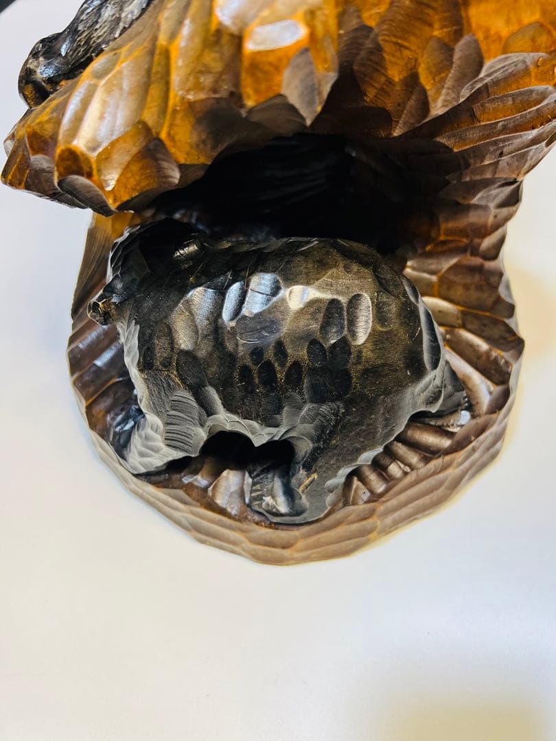 木彫りの熊　アンティーク　置物　民芸品　親子熊