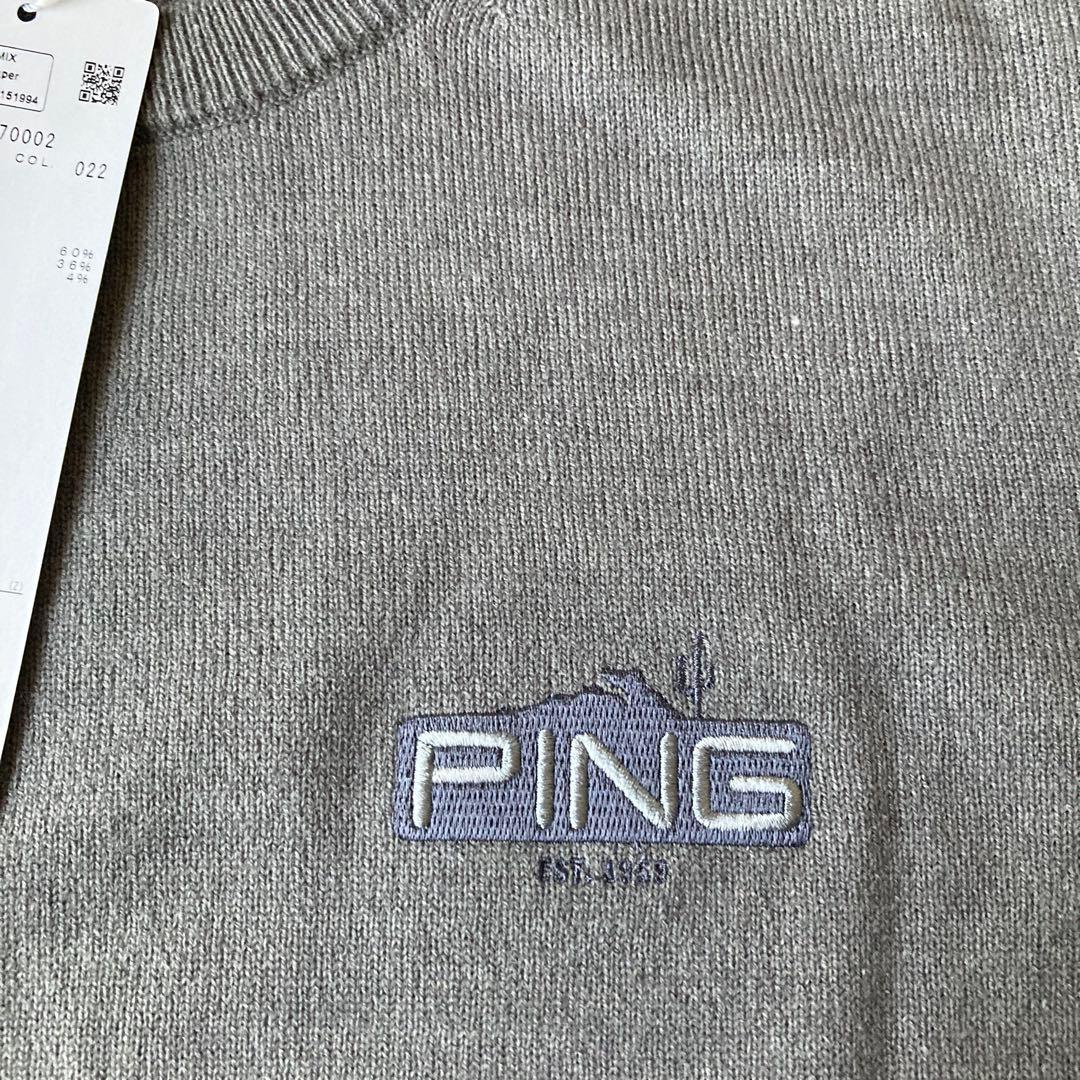 新品 PING ピン　セットアップ　ウール混セーター　スカート 上下セット M