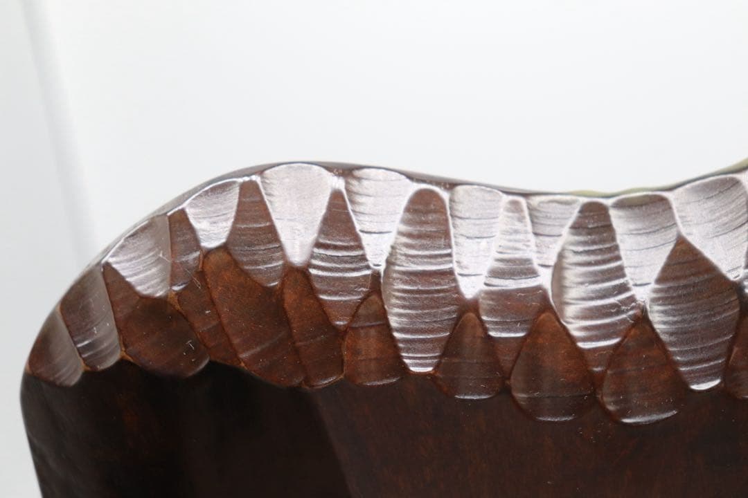 美品　軽井沢彫　桜　木製足付花台　茶道具　伝統工藝　送料込み251013