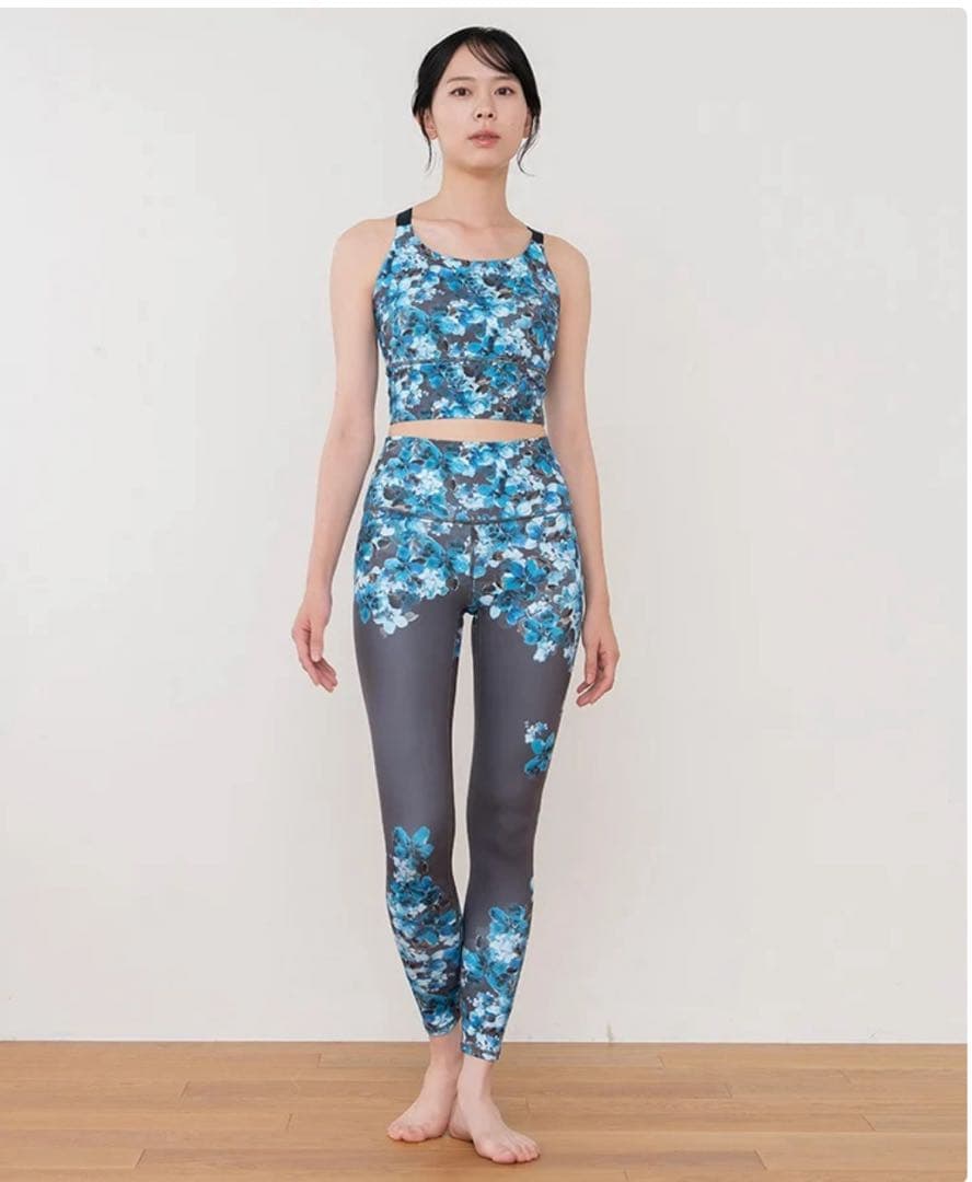 SUKALA フルオブフラワー パネルレギンス M ブルー