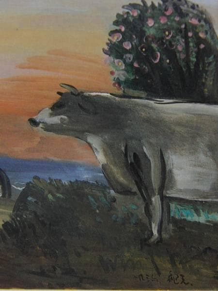 中川紀元、伊豆大島のアンコ、希少画集より、新品額装付