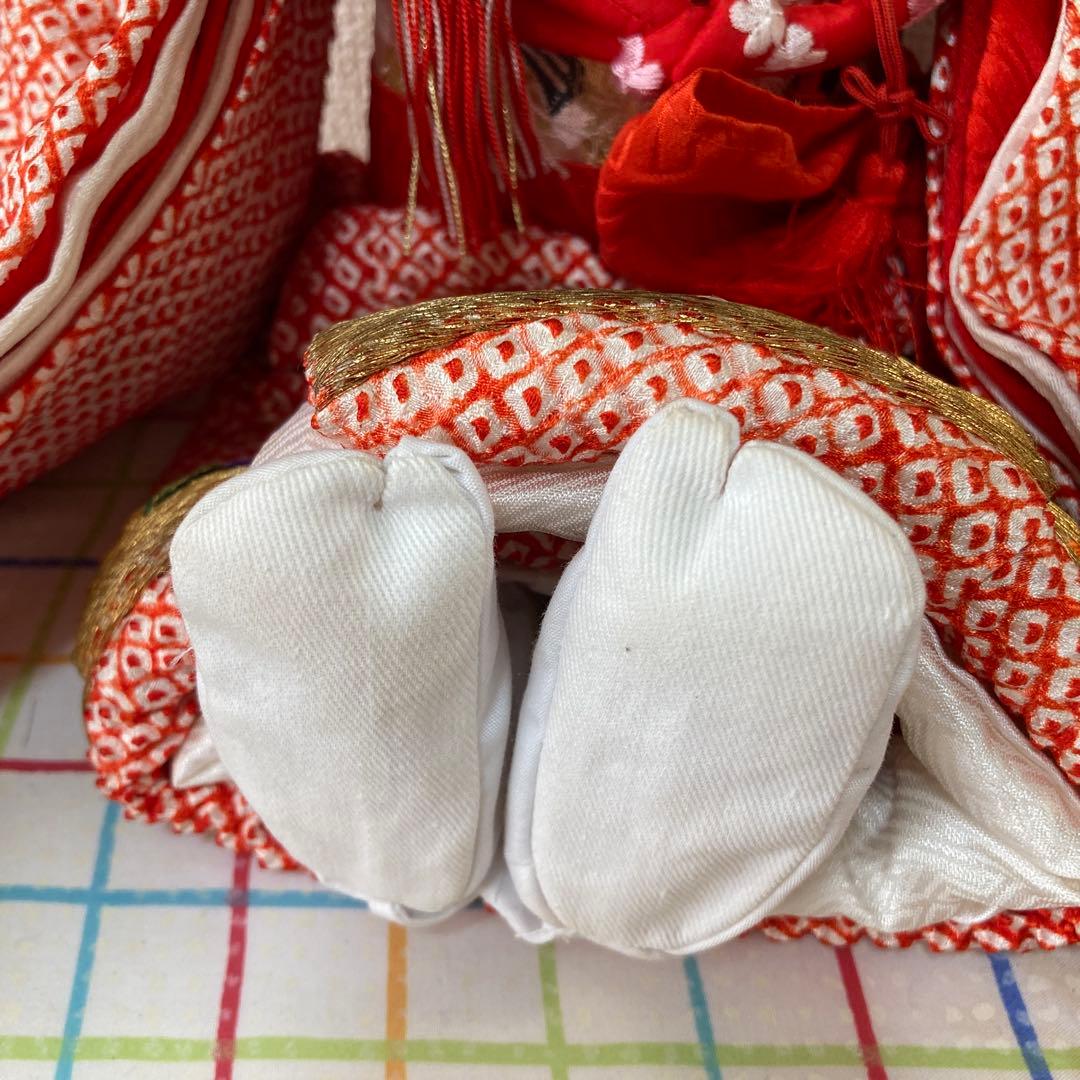 お座り市松人形　東光作　着せ替え可能　縮緬和服　傷なし