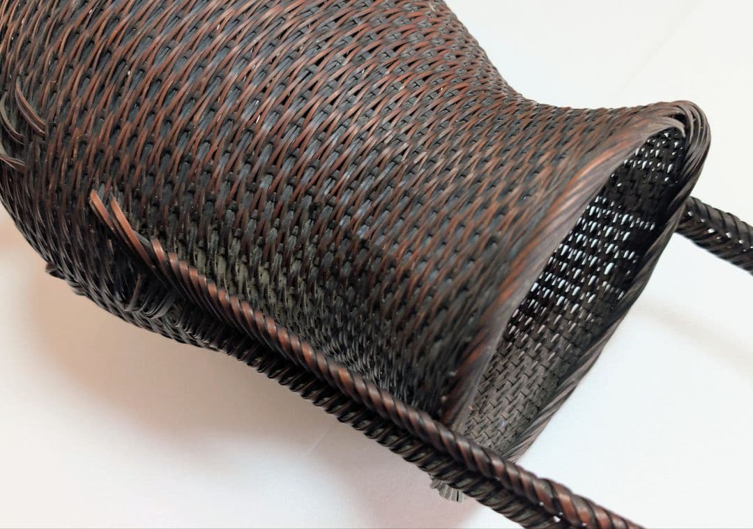 竹良作 花籠 竹籠 竹筒 古竹 華道具 細密 作家物 古美術