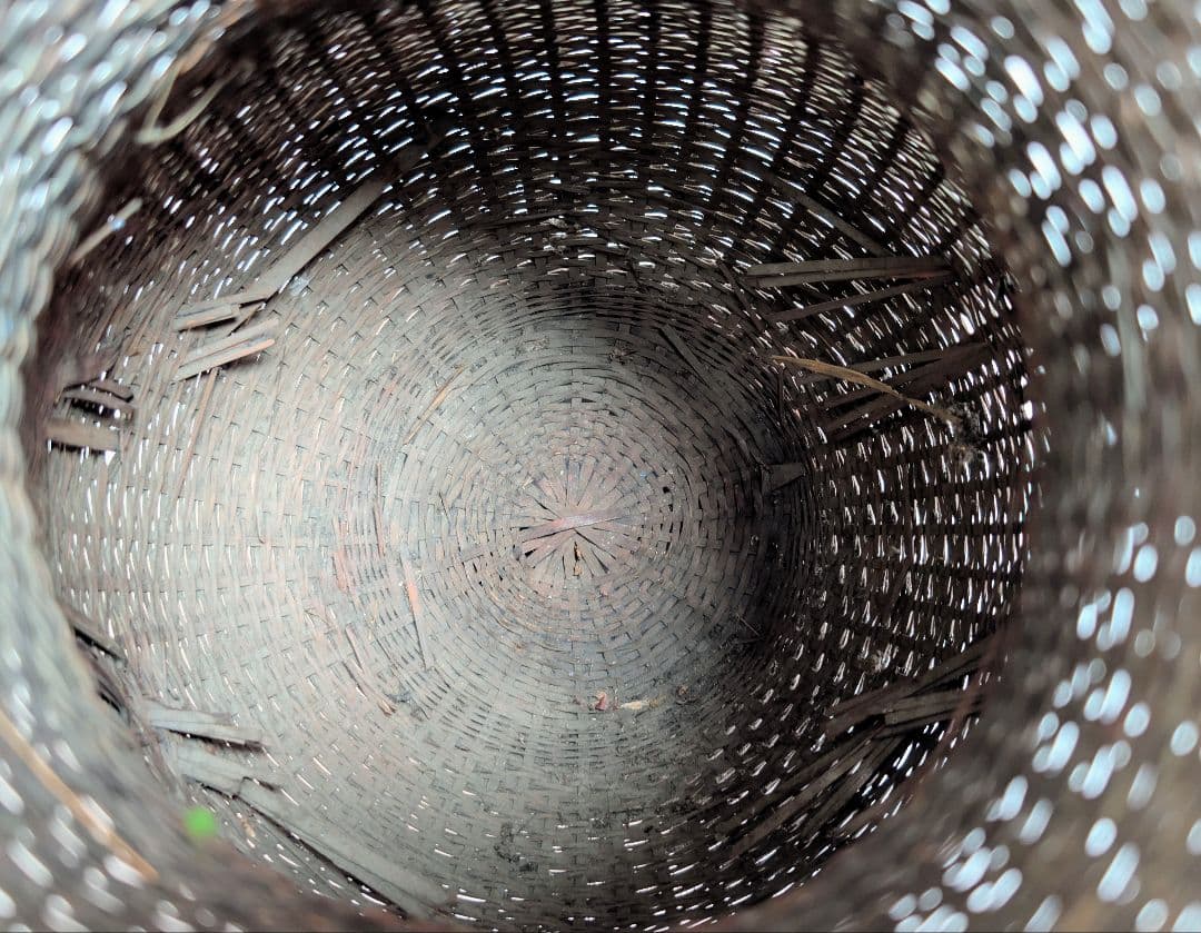 竹良作 花籠 竹籠 竹筒 古竹 華道具 細密 作家物 古美術