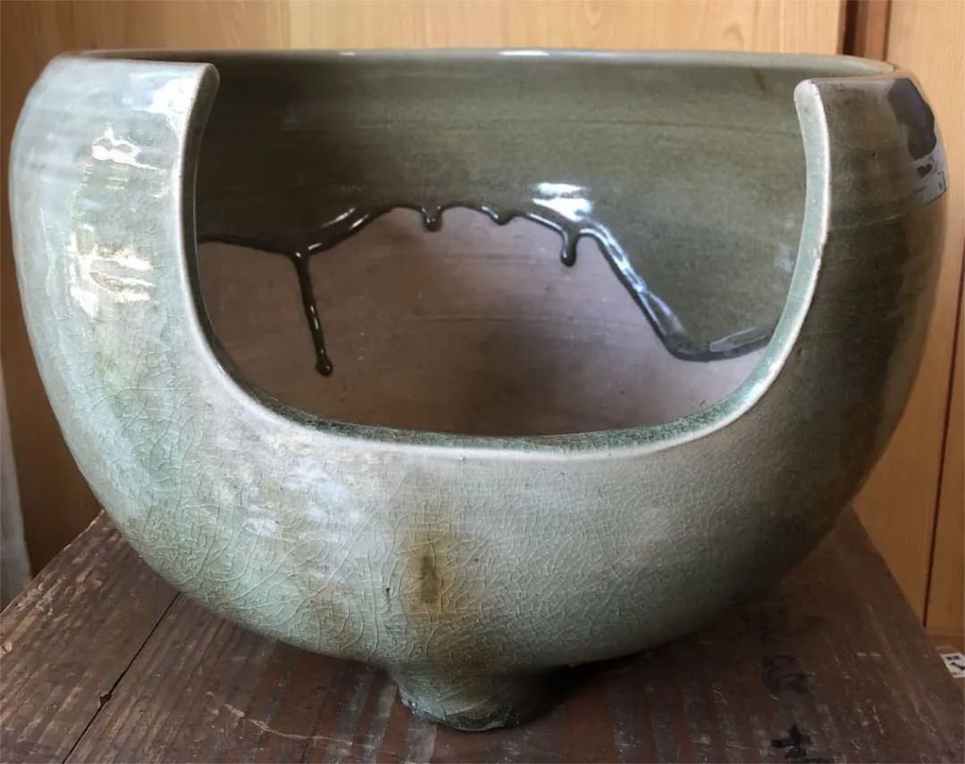 青磁古曽部焼　道安風炉