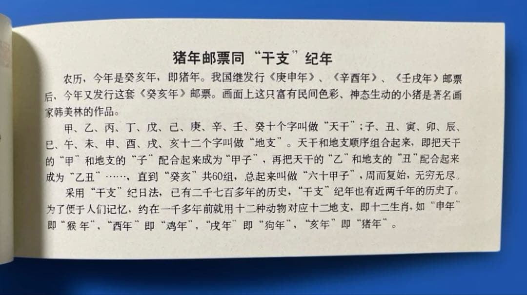 中国切手 T80 SB8 年賀切手<猪>（切手帳）